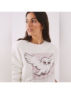 Harry Potter Hedwig Wish for Something Magical Sweatshirt Pajama Top Size XL NWT